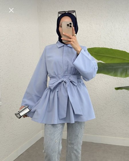 بلوز طويل ربطة vavo
